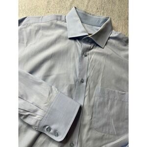 iTailor Tailor Made Mens Large light  Blue Button Down Dress Shirt  Business
